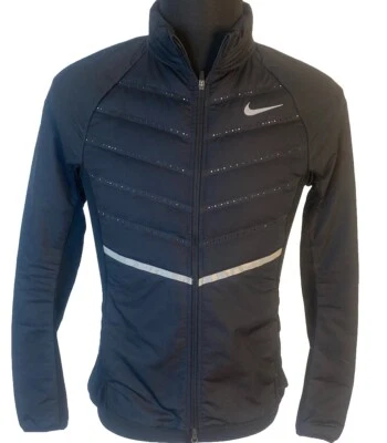 Nike Aeroloft 800 Plumón Chaqueta para Correr Mujer Pequeña Negra Ligera Cremallera Completa Foto 1 de 4