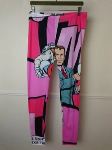 Leggings Rundholz Etiqueta Negra Estampado Cómic Algodón Jersey Rosa Elástico Grande  - Imagen 1 de 14