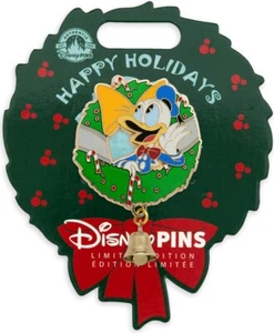 2023 Disney Pato Donald Corona de Navidad 2023 Pin Colgante Campana LE 4000 NUEVO - Imagen 1 de 2