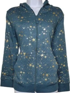 NWT & Sealed in Package Cat & Jack Zip Up Fleece Hoodie w Stars Dark Teal - Picture 1 of 4