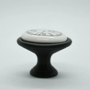 Modern Matt schwarz Möbelgriff Rund Schubfach Schrank Griff Knob Möbelknopf - Picture 1 of 2