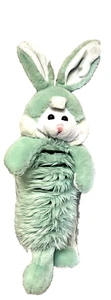 Chrisha Playful Green BUNNY Rabbit 15 Inch Plush STUFFED ANIMAL w Spring Y2K VTG - Picture 1 of 7