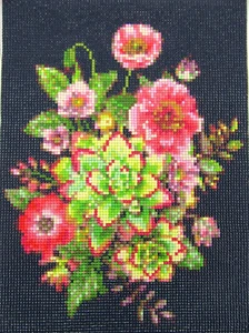 Finished Diamond Art Succulents Floral Bouquet Ready To Frame 30X40cm Sealed - Picture 1 of 4