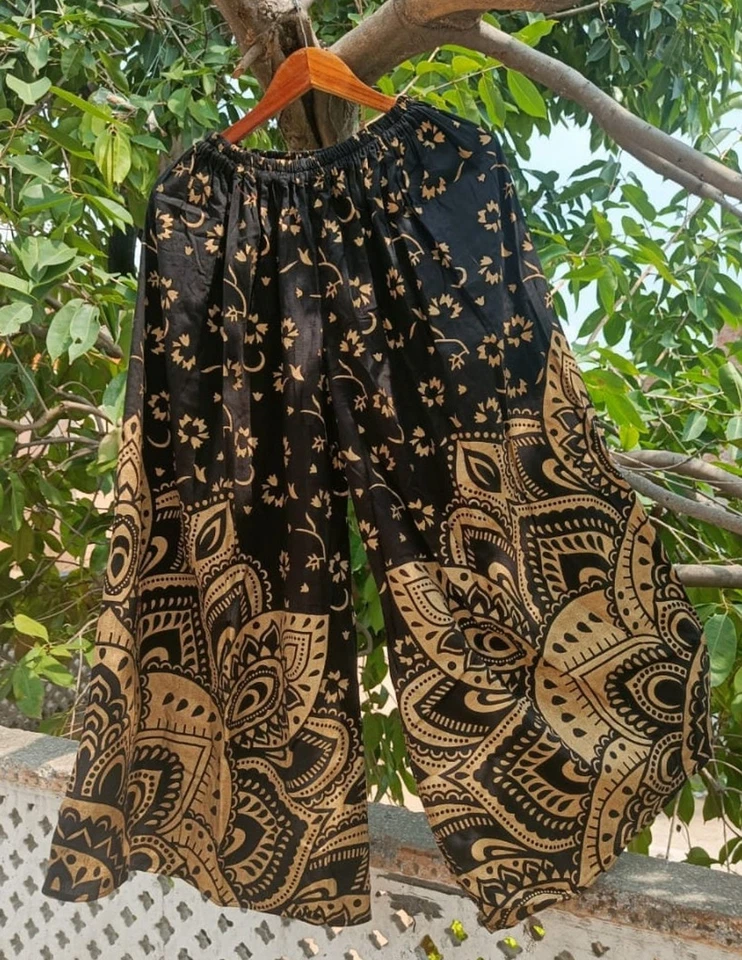 Palazzo Pant/ Trousers, Wide leg, Maxi Pants. Hippie Cotton Pant Women's Pant - Image 1 of 3