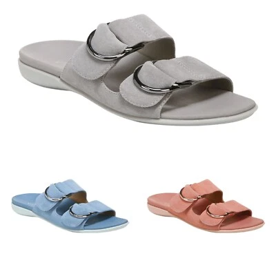 New VIONIC Ladies Terracotta Suede Leather Corlee Slip On Sandals slippers - Image 1 of 2