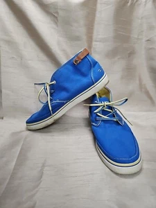 Lacoste Herren Clavel Blau Gelb Wildleder Leder Sneaker Chukka Größe 10 - Bild 1 von 9