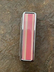 Retro Rosa Streifen Silber Lippenstift Etui mit Spiegel - Bild 1 von 3
