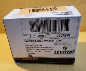 Leviton 360R6W Pin & Sleeve Receptacle Watertight 60A 150VAC New! Unused! - Picture 1 of 6