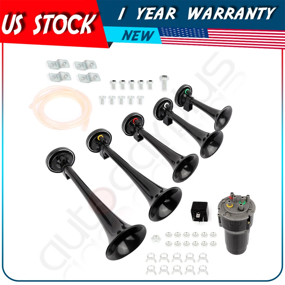 Ultra Fuerte Dixie Musical Coche Air Horn Kit Dukes of Hazzard General Lee Negro Foto 1 de 4