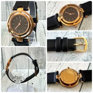 CELINE Macadam Pink Gold Dial Leather Band Quartz Women's Watch Working Used - Picture 1 of 5