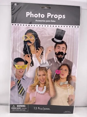 Sombrero Bigote Labios Pajarita Corona Máscara Barba Etc Foto Accesorios Favores Fiesta 13 Piezas Foto 1 de 4