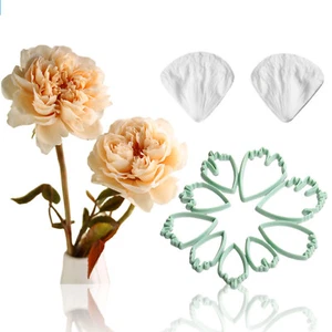12PCS Peony Flower Fondant Set Petal Veining Silicone Mould W/ Plastic Cutters - Picture 1 of 8