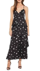 Bardot Dalia Tiered Ruffle Dress in Midnight Size Large US10 - Picture 1 of 6