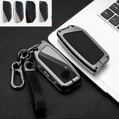 Metal Leather Remote Key Fob Cover Case For BMW X1 I7 IX X3 X5 X6 X7 2022-2026 - Image 1 of 4