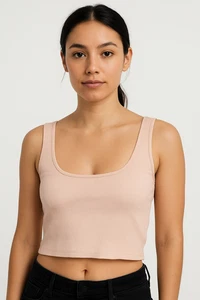Camiseta sin mangas corta Superdown acanalada rubor cuello redondo talla M - Imagen 1 de 6