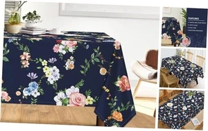 Spring Floral Tablecloth Waterproof, Watercolor Flower Table Cloth Rectangle - Picture 1 of 7