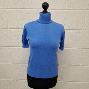 Paul Smith Top Size M Roll Neck Short Sleeve Knit Cotton Cashmere Blend Classic - Picture 1 of 10