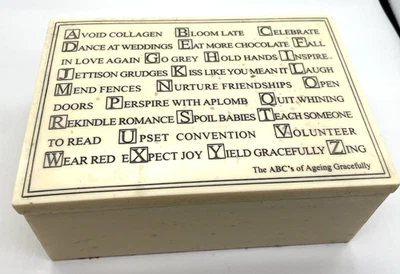 Engraved Marble Trinket Box - The ABC's of Ageing Gracefully - R. Stewart - 2005 - Image 1 of 4