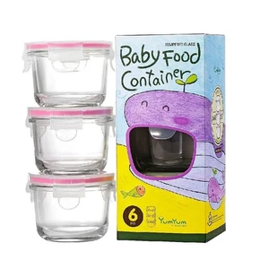 Glasslock Baby 3 Piece Round 165ml Food Container Set - 28093 - Picture 1 of 1