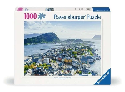 PUZZLE 1000 PEZZI ravensburger VISTA SU ALESUND originale ABOVE softclick - Immagine 1 di 2