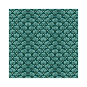 Leinwand gewachst Meterware - Breite 140 cm - Art Deco Motive blau und gold metallic - B - Bild 1 von 5