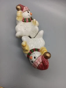 Fitz and Floyd Weihnachten Salz und Pfefferstreuer Classic Schneemann 1995 - Bild 1 von 7