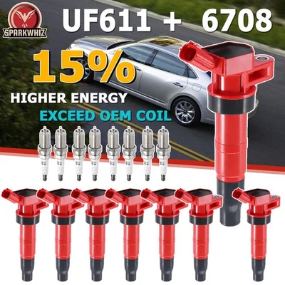 (8) Ignition Coil + (8) Iridium Spark Plug For Hyundai Equus 4.6L V8 2011 UF611 Foto 1 de 4
