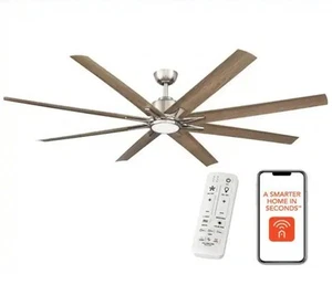 Home Decorators Kensgrove II 72" Indoor/Outdoor WiFi Ceiling Fan Brushed Nickel - Picture 1 of 9