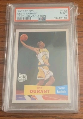 Topps 1957-58 2007 variación #112 Kevin Durant radiocontrol PSA 9 como nuevo SuperSonics Foto 1 de 2