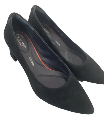 Rockport Total Motion Womens Shoes Suede Black Size 10 - 2 inch Heel - Image 1 of 4