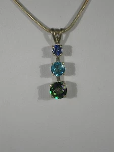 Sapphire & Topaz Pendant - Picture 1 of 1