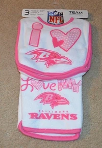 Baltimore Ravens 3-Piece Bib & Burpcloth Set Baby Gerber NFL - Picture 1 of 1