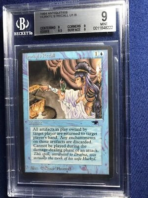 MTG Antiquities Hurkyl's Recall U1 B BGS 9 Quad+ MINT (Gem Mint edges) 1994 - Image 1 of 4