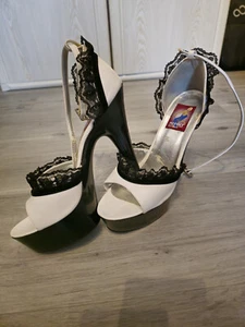 Peep Toe High Heels mit Spitze Plateau Pumps extrem hoch Gr. 41 - Bild 1 von 9