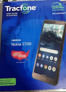 TracFone Nokia C100, 32GB, 4G LTE, Black - Prepaid Smartphone (Locked) NIB - Picture 1 of 4