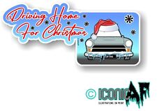 Iconicaf Driving Home for Christmas British Mk1 Cortina Art Vinyl Car Sticker
