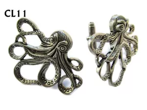 steampunk jewellery cufflinks silver octopus kraken pirate Black Sails #CL11 - Picture 1 of 4