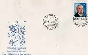 A5 Finland 1983, FDC - 31.5.83, President Lauri Kristian Relander. - Picture 1 of 1