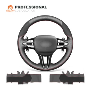 MEWANT Cuero Auténtico Gamuza Coche Cubierta del Volante para Hyundai i30 N 2018-2020 - Imagen 1 de 11