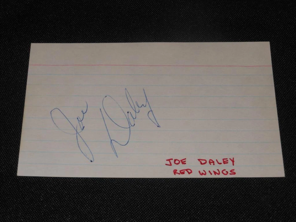 Detroit Red Wings Joe Daley Signed 3x5 Autograph Index Card JSA COA 714 - Image 1 of 1