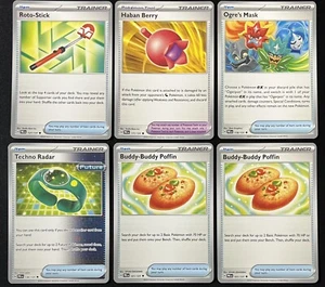 Lote prismático de 6 cartas de entrenador Buddy-Buddy Poffin, Techno Radar Pokemon - Imagen 1 de 6