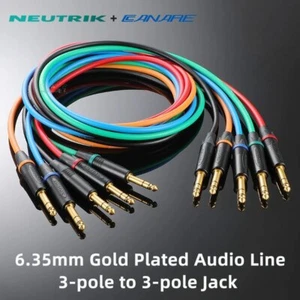 1 pieza hazlo tú mismo conector de cable de micrófono neutro 6,35 a 6,35 línea de señal de audio estéreo TRS - Imagen 1 de 9