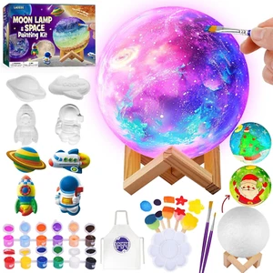 Paint Your Own Moon Lamp Kit, DIY 3D Space Moon Night Light, Art Supplies Arts & - Picture 1 of 12