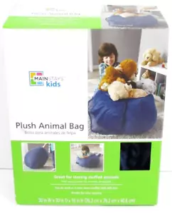 MainStays Kids Plush Animal Bag/Storage & Chair Blue 30"x16" Round - Picture 1 of 5