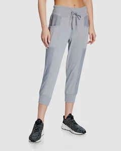 $89 Marika Womens Gray Joggers Elastic Waist Cropped Stretch Lounge Pants Size L - Picture 1 of 2