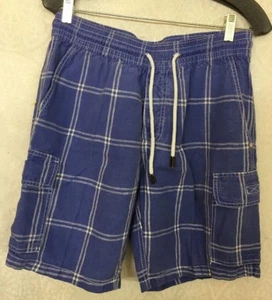 Vilebrequin Men's Shorts Blue And White Linen Drawstring Cargo Size Medium - Picture 1 of 6