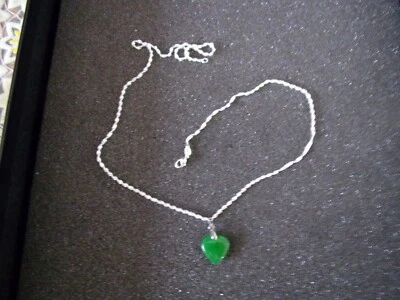 catenina in argento 925 con pendente in giada verde..........12 - Immagine 1 di 2