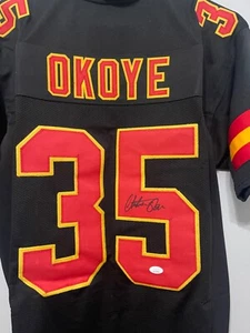 Christian Okoye Autographed Chiefs Jersey Beckett Authenticated - Picture 1 of 3