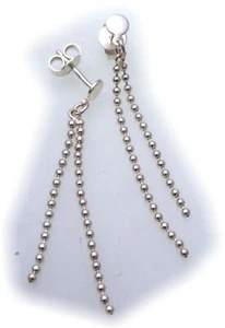 Women Earrings Studs Genuine Silver 925 Sterling Silver Movable Ear Studs - Picture 1 of 2