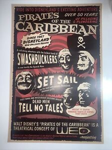 DISNEYLAND PIRATES OF THE CARIBBEAN attraction poster prop 12” x 18 Ultra Rare